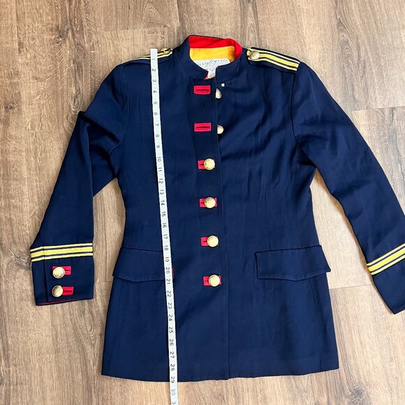 Vintage 1980s Lillie Rubin Military Navy Style Nautical Jacket with Gold Buttons - Picture 8 of 13